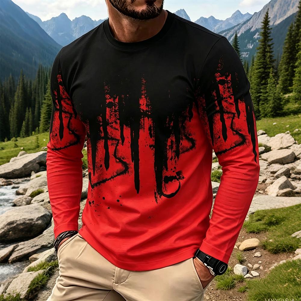 Men's Gradient Ink Splash Long - Men'S Fashion For Summer ulasan dan harga