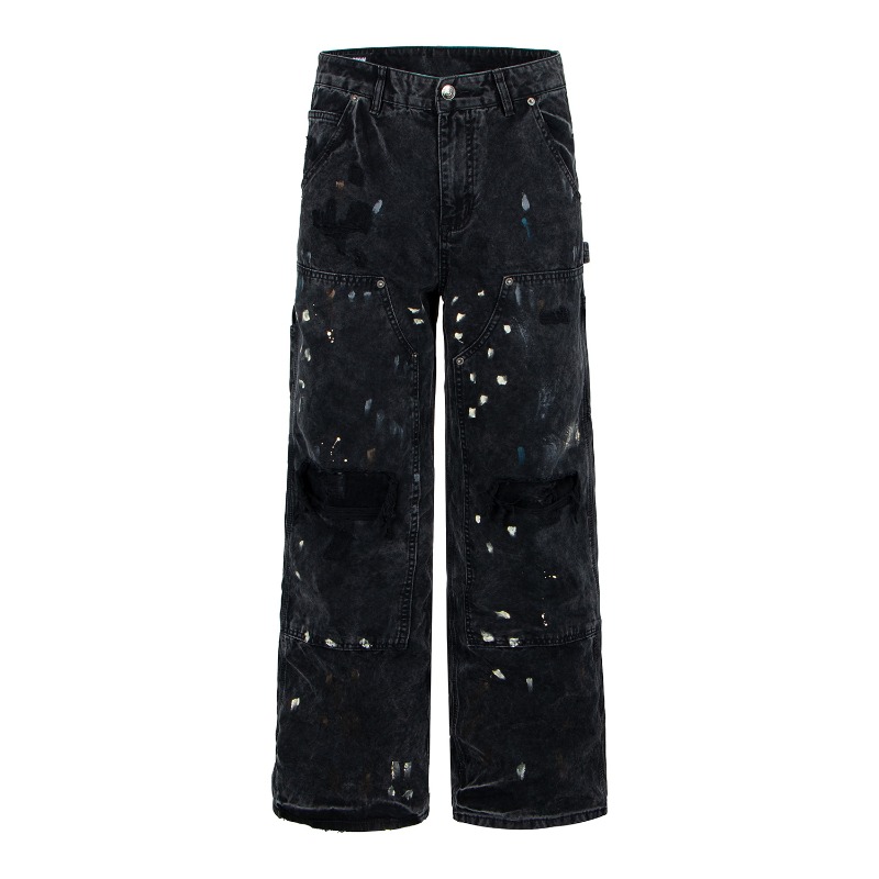 American Retro High Street Rip - Men'S Fashion With Baggy Jeans ulasan dan harga